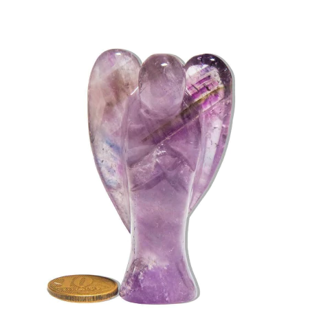 Escultura Anjo Ametista 6 a 7 cm Pedra Natural de Garimpo