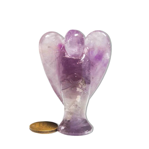 Escultura Anjo Ametista 7 a 9 cm Pedra Natural de Garimpo