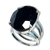 Conjunto Anel e Brinco Obsidiana Negra na Garra Prata 950 - comprar online