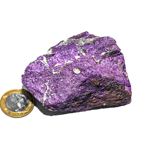 1 Purpurita Pedra Bruto Natural 55 a 60mm Média 80g Classe A