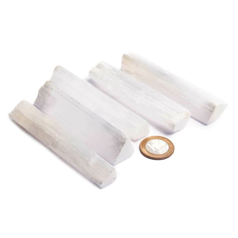 10 Selenita Bastão Médio 10 a 12cm Bruto Canudo Natural Atacado