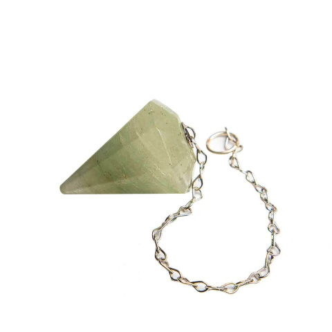 Pêndulo Pedra Ônix Verde Natural Facetado Sextavado