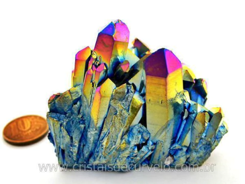 Drusa Crystal Aura Arco-Iris ou Titaniun Bruto Cod AI8291