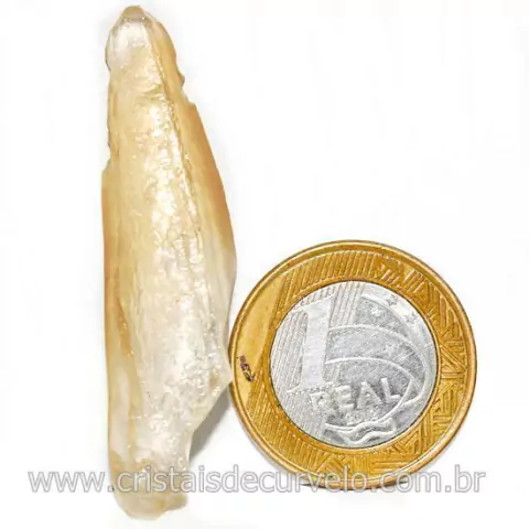 Laser Cristal Citrinado Natural Garimpo Longo e Fino Cod 129380