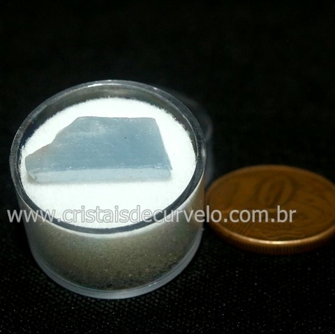 Calcita Azul do Mexico no Estojo Pedra Natural Cod 126653