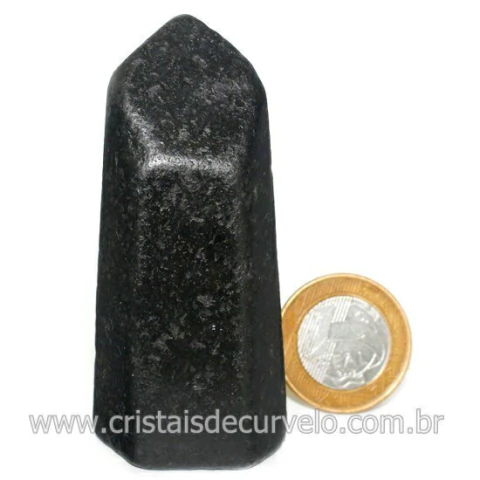 Ponta Quartzo Preto Pedra Natural Polimento Vibrador Cod 129437