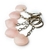 10 Chaveiro Coração Quartzo Rosa Natural Pedra do Amor Reff 121075 - Distribuidora CristaisdeCurvelo