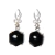 Brinco Estrela Davi Pedra Obsidiana Negra na Garra Prata 950