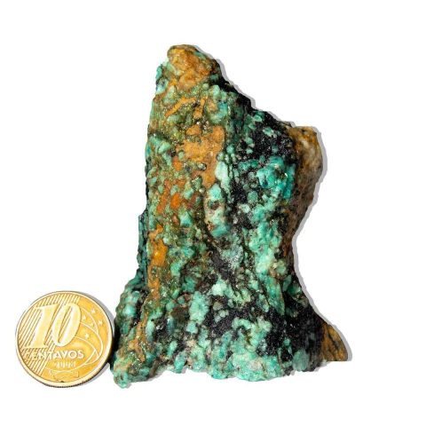 Esmeralda na Matriz Turmalina Bruta Natural 100 a 150g 8cm