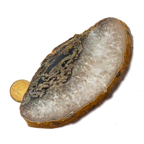 Chapa de Ágata Com Furo Pra Colar de Mesa 100 a 200g 12 a 13cm