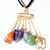 Colar Pedrinha Pingente 7 Chakras Rolada Presilha Dourado - comprar online