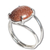 Anel Pedra do Sol Cabochão Oval 15mm Aro Ajustável Prata 950