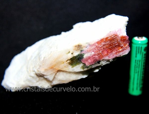 Turmalina Melancia Pedra Incrustado Quartzo Bruto Cod 106166