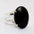 03 Anel Turmalina Preta Cabochão Oval Prata 950 Aro Ajustável ATACADO - comprar online