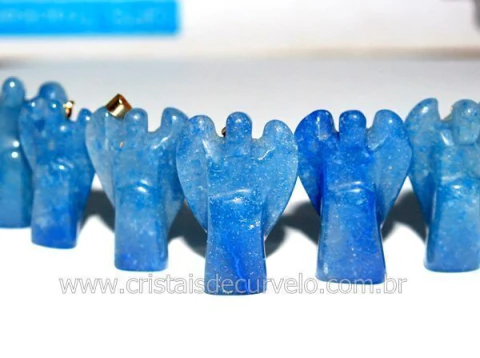 10 Anjo Quartzo Azul natural Lapidado Artesanal 3 cm