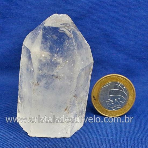 Ponta Cristal Bruto Quartzo Natural Base Serrada Cod 130951