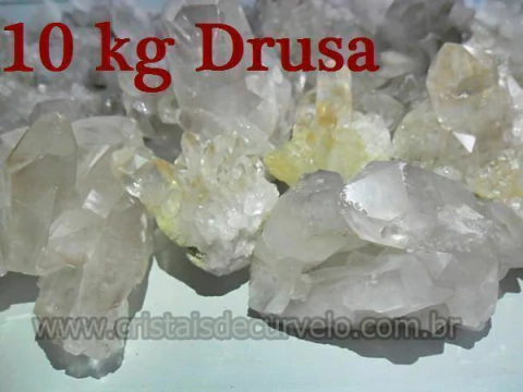 10 KG De Pequenas Drusas de Cristal Pontas Quartzo Comum ATACADO