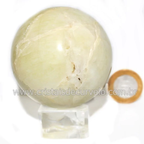 Bola Pedra Enxofre na Drusa de Geodo de Cristal Cod 132651