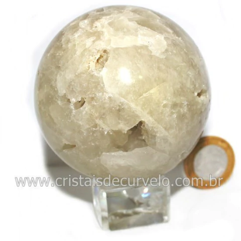 Bola Pedra Enxofre na Drusa de Geodo de Cristal Cod 132649