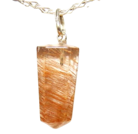 Colar Pontinha Rutilo Natural Montagem Pino Prata 950