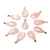 10 Pingente Gota Pedra Quartzo Rosa Natural Montagem Flash Dourado Atacado - comprar online