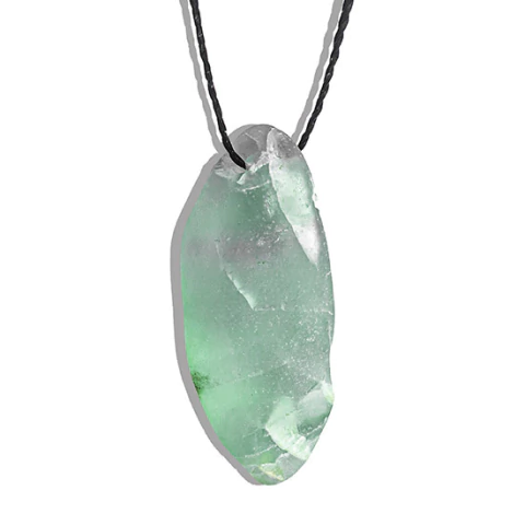 3 Fluorita Verde Pedra Rolada Furo Vazado Artesanato