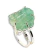 Anel Pedra Fluorita Verde Bruto Natural Ajustável Prata 950