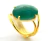 Anel Quartzo Verde Cabochão Oval Pequeno Dourado - loja online