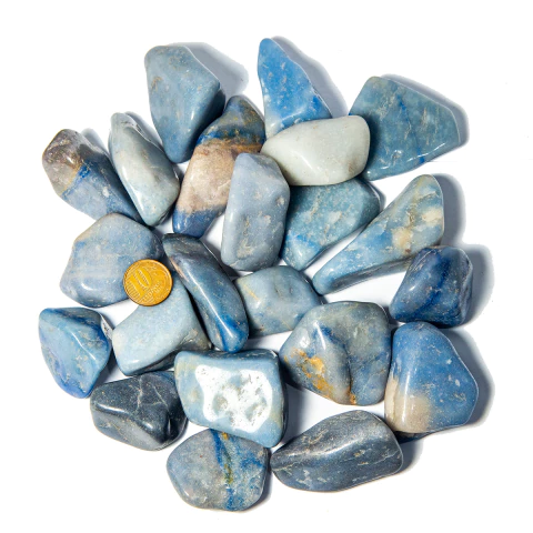 1 Kg Quartzo Azul Rolado Pedra Natural G 30 a 45mm Classe C