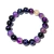 Pulseira Bolinha Pedra Agata Lilas Rolada Fio Silicone PB3706