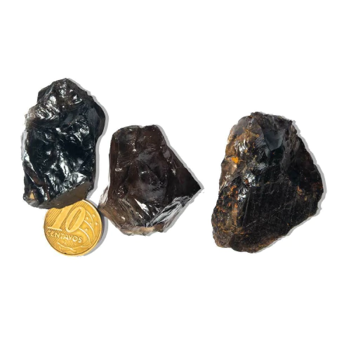 03 Bloquinho Quartzo Fumê Murion 20 a 50g Média 4cm Tipo A