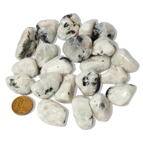 05 Pedra da Lua Verdadeira Natural Rolado 10 a 20g Classe B