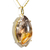 Colar Hematoide Amarelo Grande Navete Garra Dourada - buy online