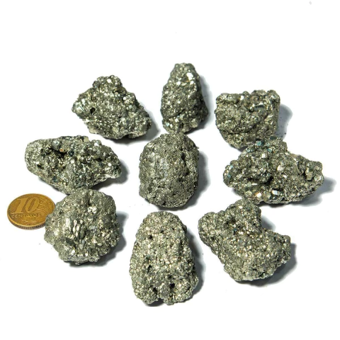 10 Pirita Peruana 35mm Pedra Bruta Natural P/ Orgonite ATACADO