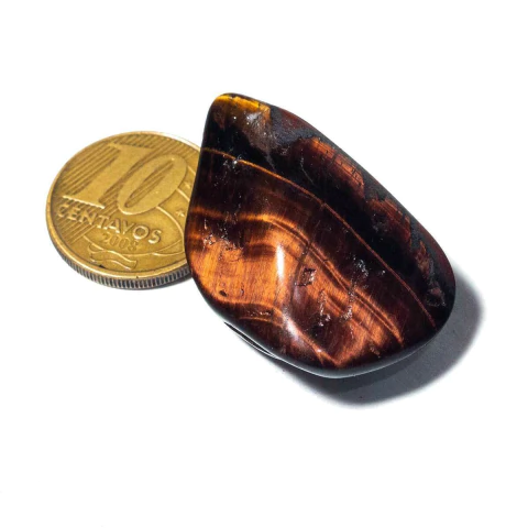 01 Olho de Tigre Indiano Rolado Pedra G 30 a 45mm Classe A