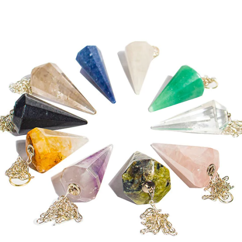 50 Pendulo Misto Varias Pedras Natural Lapidação Facetado ATACADO