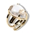 Conjunto Anel Brinco E Pingente Cristal Natural Banho Ouro - Distribuidora CristaisdeCurvelo