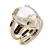 Conjunto Anel Brinco E Pingente Cristal Natural Banho Ouro - Distribuidora CristaisdeCurvelo