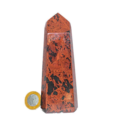 Ponta Obsidiana Mahogany ou Mogno Pedra Vulcanica 13,5 Cm