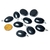 10 Pingente Cabochão Quartzo Preto Pedra Natural Pino Prateado Atacado - Distribuidora CristaisdeCurvelo