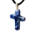 Colar Crucifixo Pedra Sodalita Natural Pino Prateado na internet