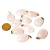 10 Pingente Cabochão QUARTZO ROSA Pedra Natural Pino Dourado ATACADO - Distribuidora CristaisdeCurvelo