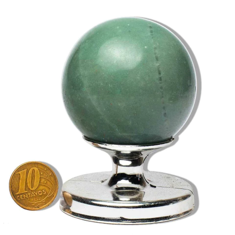 01 Esfera Quartzo Verde Natural 5 a 6cm 200 a 300g Tipo B