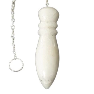 Pêndulo Pedra Quartzo Leitoso Natural Lapidação Egípcio 60mm