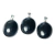 03 Pingente Cabochão Quartzo Preto Pedra Natural Pino Banho Prata Atacado - Distribuidora CristaisdeCurvelo