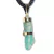 Colar Mini Figa Amazonita Verde Montagem Dourado