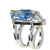 Anel Cianita Azul Montagem Garra Prata 950 20 a 30mm na internet