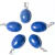 05 Pingente Cabochão Oval 20mm Quartzo Azul Prata 950 ATACADO