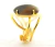 Anel Jaspe Policromo Cabochão Oval Pequeno Dourado - comprar online