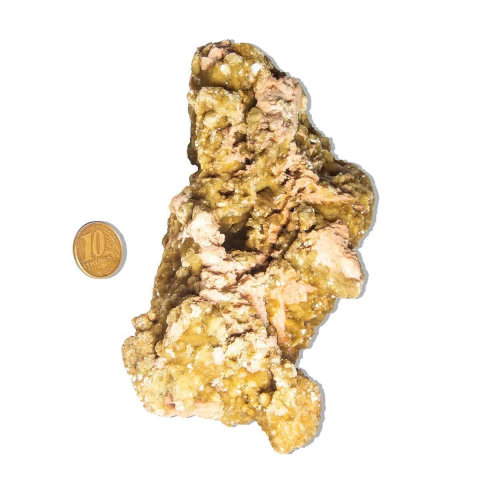 Drusa Mica Amarela Pedra Bruto Natural 590g 15cm Tipo B